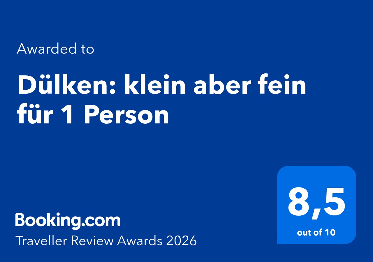 Booking.com Traveller Review Award 2026 — 8,5 — Einzel-Apartment